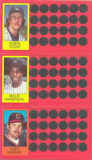 1981 Topps Scratch-Offs Panels Baseball Cards